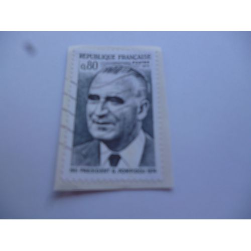 Timbre France 1975:Georges Pompidou 1911-1974.