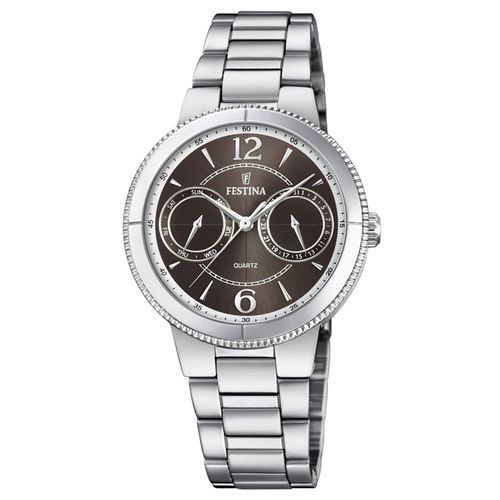 Festina Montre Femme Boyfriend Analogique Quartz Acier Inoxydable Argent Uf20206/2