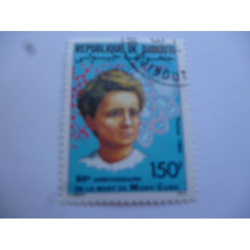 Timbre Djibouti 1984:50ème Anniversaire De La Mort De Marie Curie.