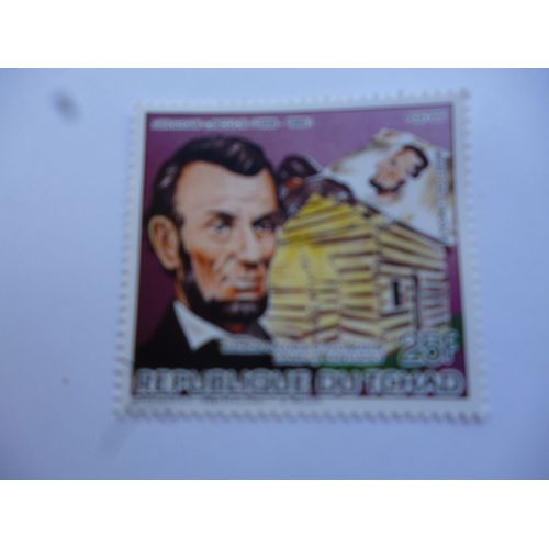 Timbre Tchad :Abraham Lincoln 1809-1865.