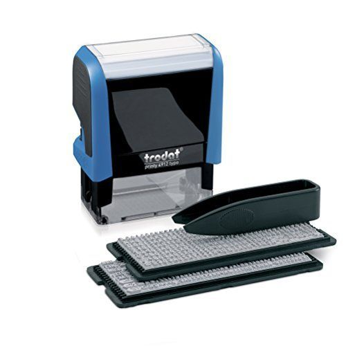 Trodat 4912 Réf 88564 Printy Kit Tampon Encreur Avec Encre, Pince Et Lettres 3mm 4mm 4 Lignes