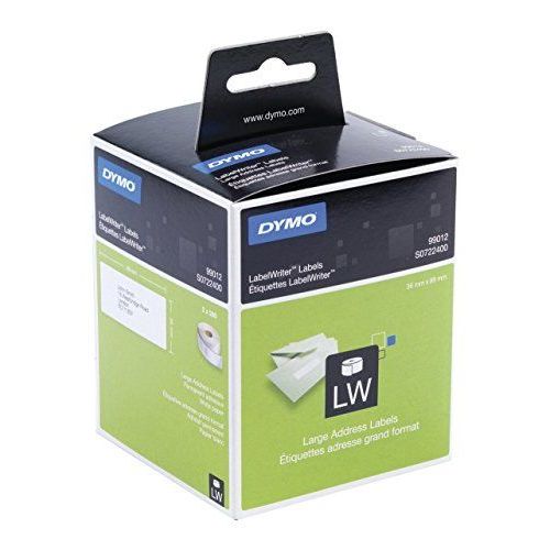 Dymo Labelwriter Étiquettes D'adresses Grand Format Adhésif Permanent 36x89mm - 2 Rouleaux De 260 Etiquettes