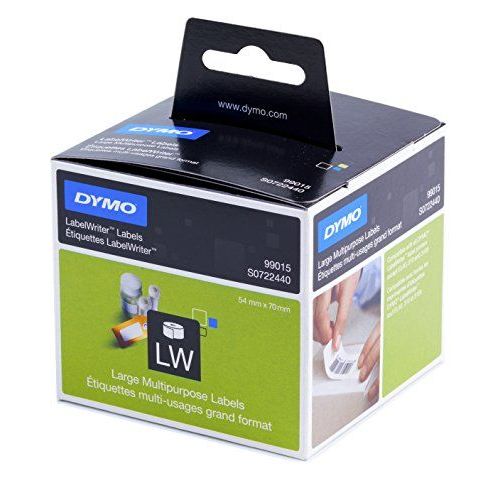 Dymo Labelwriter Étiquettes Multi-Usages Grand Format Adhésif Permanent 54x70mm - Rouleau De 320 Étiquettes