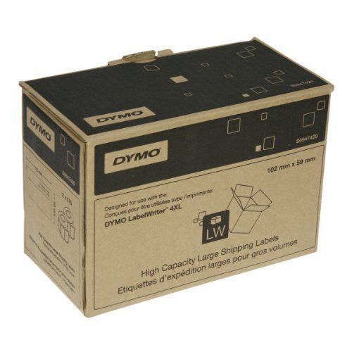 Dymo S0947420 Étiquettes D'expédition Extra-Larges De Grande Capacité, Lw 4xl 102  Mm  X  59  Mm, Noirs Sur Fond Blanc (Pochettes De 2  X  575  Étiquettes),