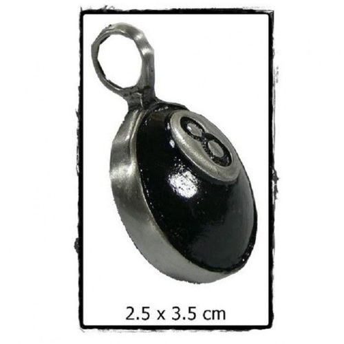 Pendentif 8 Ball Noire Boule E Billard 3d Homme Femme