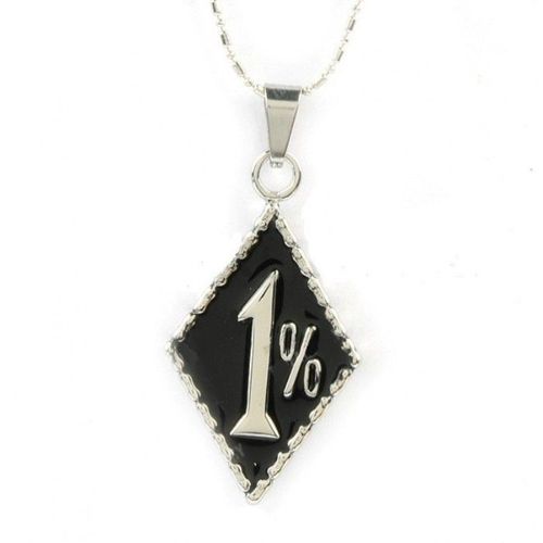 Pendentif Inox 1% Noir Biker Hells Angel Fan Moto Americaine
