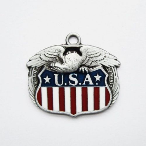 Pendentif Aigle Tenant Blason Des Usa Homme Femme Biker