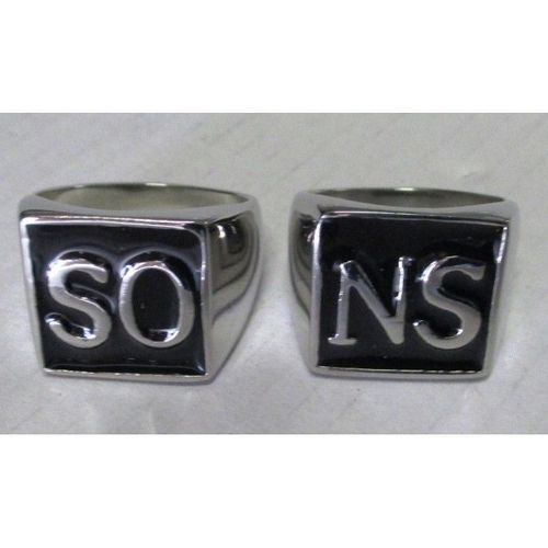 2 Chevalieres Sons Of Anarchy Inox Rectangulaire Soa Biker Motard