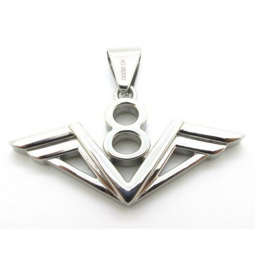 Pendentif Inox Logo Moteur V8 Homme Femme Rocker