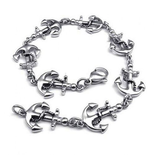 Bracelet Ancre Marine Inox Pin Up Rockabilly Femme Sailor