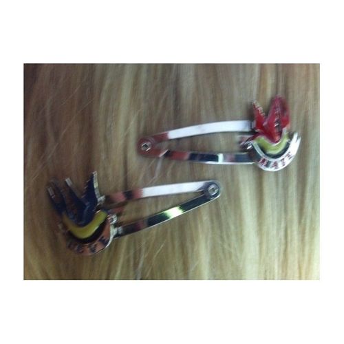 2 Pince Cheveux Hirondelle Bleu Rouge Love & Hate Pin Up Rockabilly