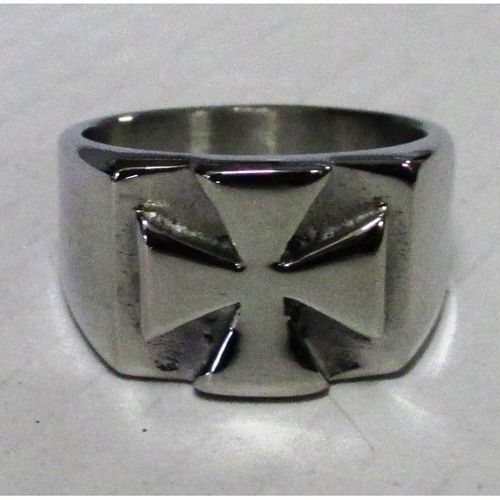 Chevaliere Croix De Malte Simple 12us Inox Bague Homme Femme