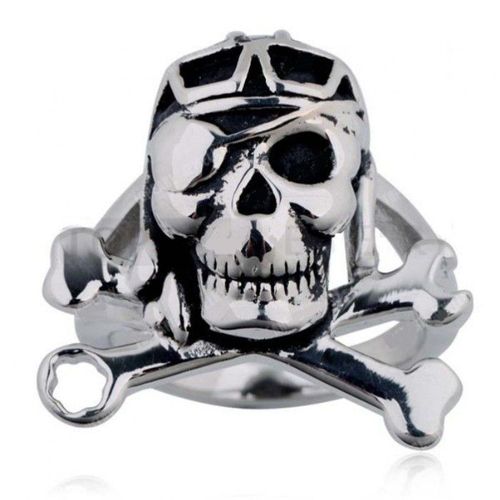 Chevaliere Crane Aviateur 12us Biker Et Clé Inox Bague Homme