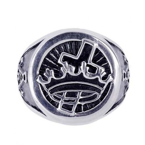 Chevaliere Couronne Et Croix 10us Franc Maçon Inox Bague Homme