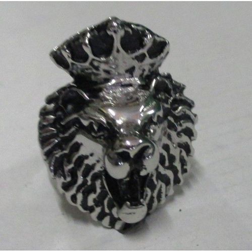 Chevaliere Tete De Lion Et Couronne 10us Bague Homme Biker