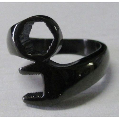 Bague Clé Noire Outil 13us Inox Chevaliere Homme Mecano Garage