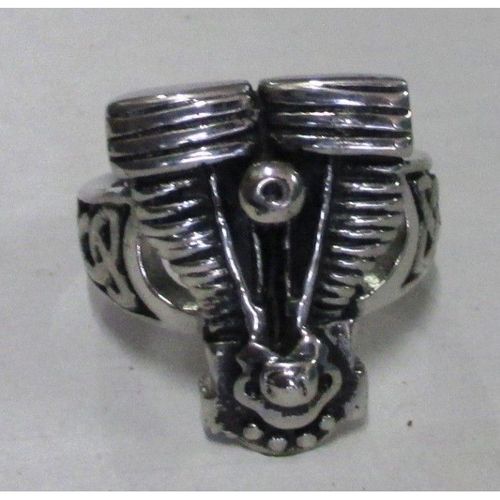 Bague Moteur Moto V Twin V2 11us Chevaliere Biker Motard Homme