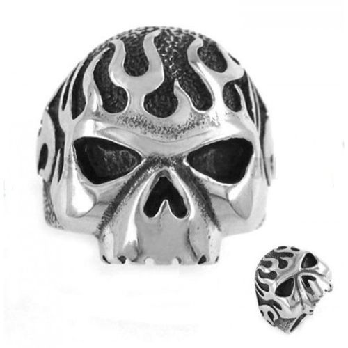 Bague Crane A Flamme 11us Chrome Inox Chevaliere Homme
