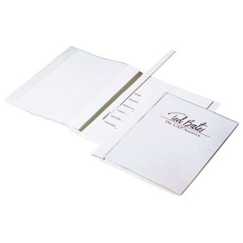 Durable 258902 Duraplus Deluxe Chemise De Présentation À Lamelles Avec Attache Åoeillets Escamotable Couverture Personnalisable A4+ Blanc Lot De 25