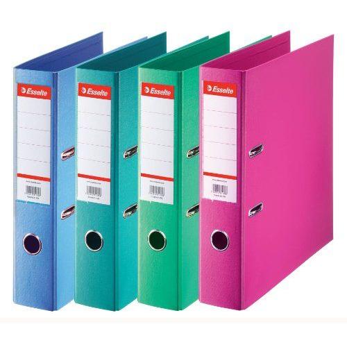 Esselte Lot De 10 Classeurs, Pour L'archivage, Couverture Plastique, A4, Dos 7,5cm, Couleurs Assorties, Standard, 624178