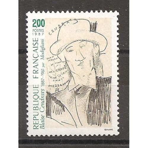 2497 (1987) Blaise Cendrars N** (Cote 1e) (0939)