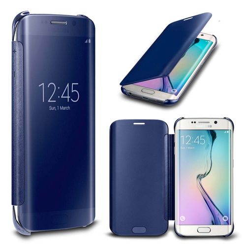 Kaeesi® - S7 Edge - Etui De Protection Bleu Miroir Format View Cover - Pour Samsung Galaxy S7 Edge