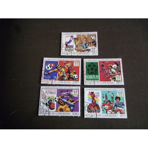 Lot De 5 Timbres Guinée Bissau:Championnat Mondial De Football Argentine 78.