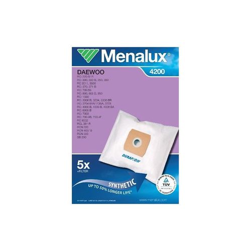 Menalux 4200 Lot De 5 Sacs Duraflow Pour Aspirateurs Daewoo