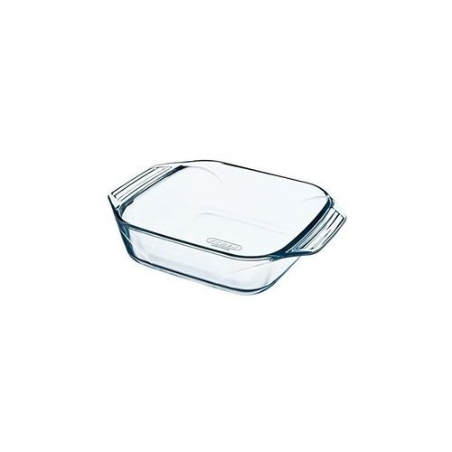 Pyrex 8010667 Optimum Plat À Four Carré En Verre Ultra Résistant Prise En Main Facile 29x23 Cm