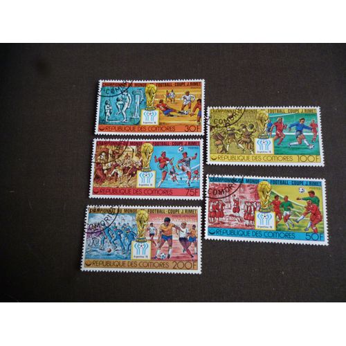 Lot De 5 Timbres Comores:Championnat Du Monde De Football :Argentine 78.