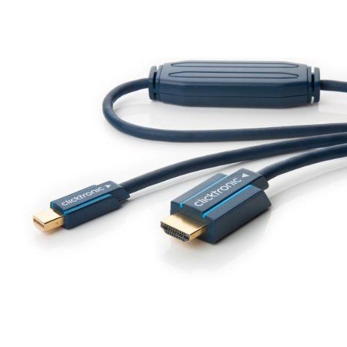 clicktronic DisplayPort / HDMI câble de raccordement [1x Mini-DisplayPort prise mâle - 1x HDMI-Stecker] 1 m bleue clicktro