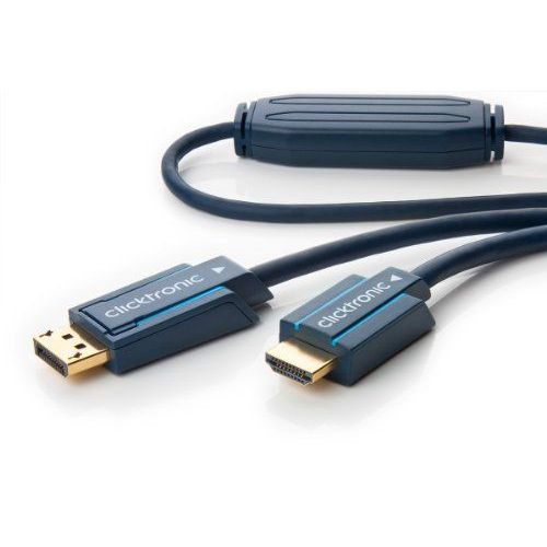DisplayPort / HDMI câble de raccordement [1x DisplayPort prise mâle - 1x HDMI-Stecker] 1 m bleue clicktronic