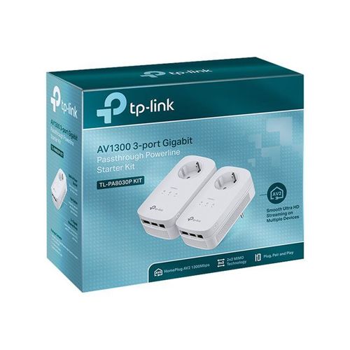 TP-Link TL-PA8030P KIT - Starter Kit - adaptateur CPL 1GbE, HomePlug AV (HPAV), HomePlug AV (HPAV) 2.0 - Branchement mural
