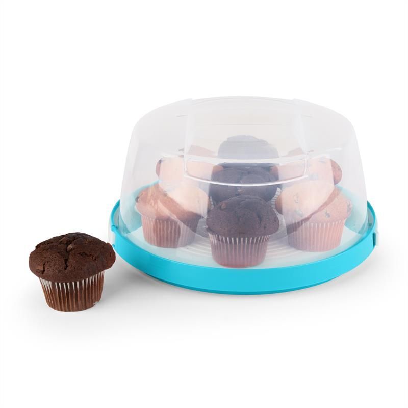 Klarstein Boite De Transport A Gateaux Cloche Transparente Cupcakes 6cm Bleu Rakuten
