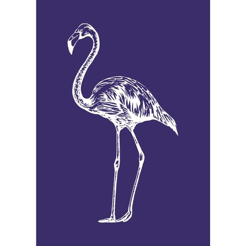 Pochoir Autocollant Spécial Textile A5 Flamand Rose + Spatule - Rayher