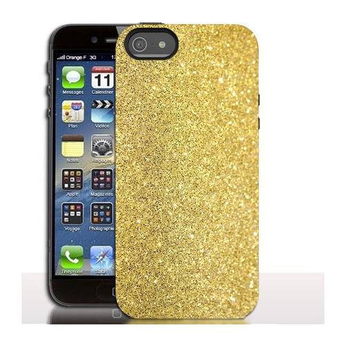 Coque Iphone 5 Paillettes Gold