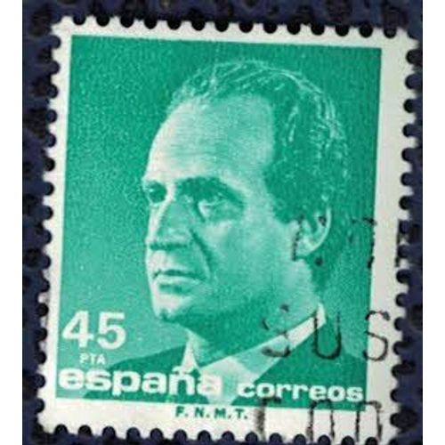 Espagne 1985 Oblitéré Used King Roi Juan Carlos I 45 Pesetas Vert Su