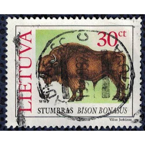 Lituanie 1996 Oblitéré Used Animaux Bison Bonasus Bison D'europe