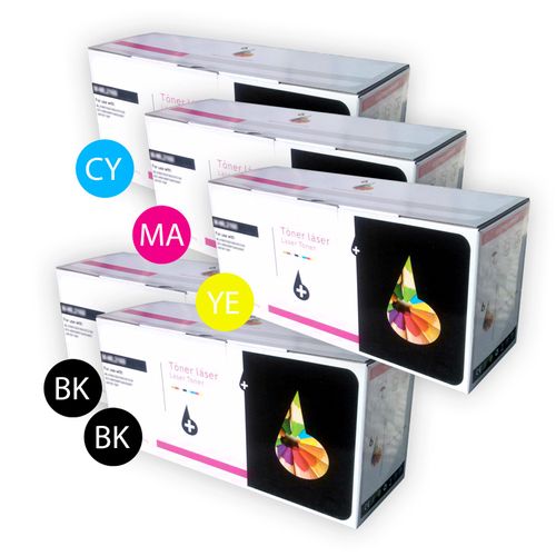 PACK 5 X CARTOUCHES DE TONERS INKPRO COMPATIBLE assorties TN230 BK  TN230 Y pour BROTHER DCP9010CN