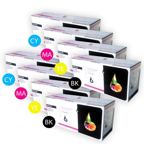 PACK 8 X CARTOUCHES DE TONERS INKPRO COMPATIBLE assorties TN230 BK  TN230 Y pour BROTHER MFC9120CN