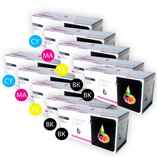 PACK 10 X CARTOUCHES DE TONERS INKPRO COMPATIBLE assorties TN230 BK  TN230 Y pour BROTHER MFC9120CN
