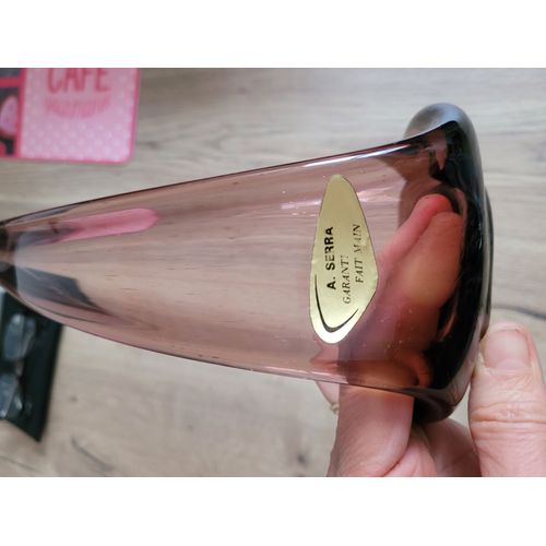 Vide Poche, Cigne En Verre Soufflé Mauve