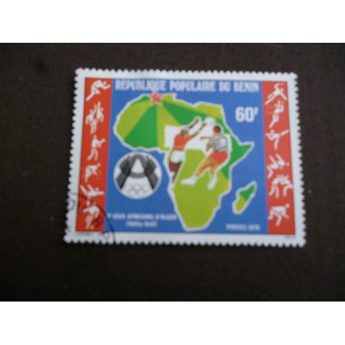 Timbre Bénin:Jeux Africains D'alger 1978:Volley Ball.