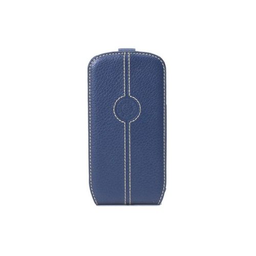 Etui Coque Faconnable Samsung Galaxy S3 Cuir Graine Bleu