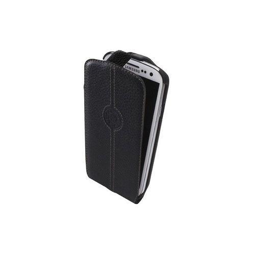 Etui Coque Faconnable Samsung Galaxy S3 Cuir Graine Noir