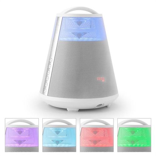 LTC FREESOUND65 Enceinte Bluetooth 360° LED AUX USB SD FM batterie - blanc
