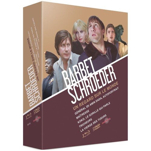 Coffret Barbet Schroeder : Un Regard Sur Le Monde (3 Blu-Ray + 5 Dvd : Général Idi Amin Dada, Autoportrait + Maîtresse + Koko, Le Gorille Qui Parle + Tricheurs + La Vierge Des Tueurs)