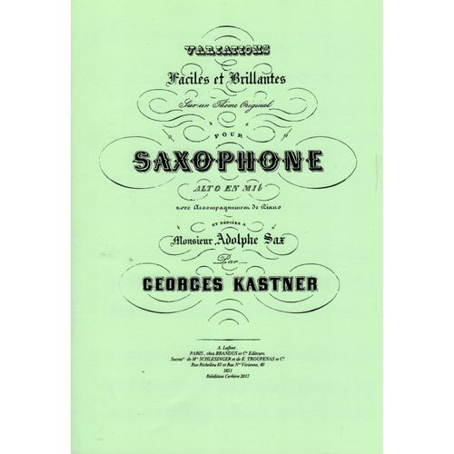 Variations Faciles Et Brillantes De Jean-Georges Kastner