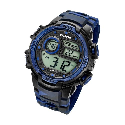 Calypso Montre Homme Digital For Man Digital Quartz Bracelet Plastique Pu Noir Bleu Uk5723/1