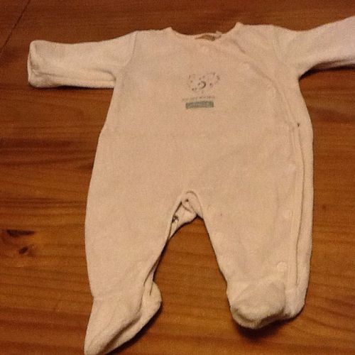 Pygama Natalys Pour Bebe Blanc 1 Mois